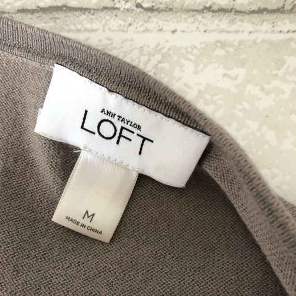 Taupe/Gray Ann Taylor Loft Cardigan W/ Shear - Picture 4 of 4